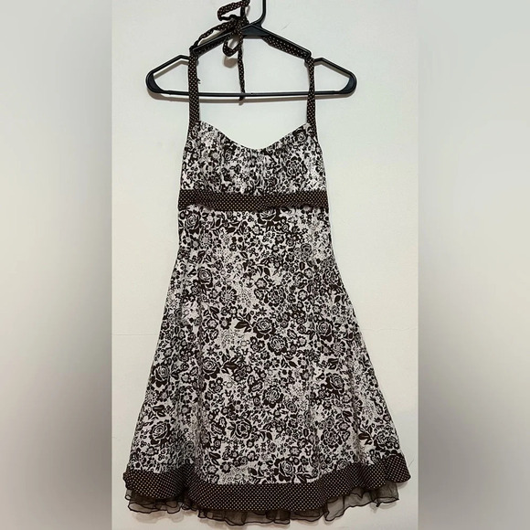 Speechless vintage flare brown/white dress.  Cotton. Size 7 - Picture 2 of 7